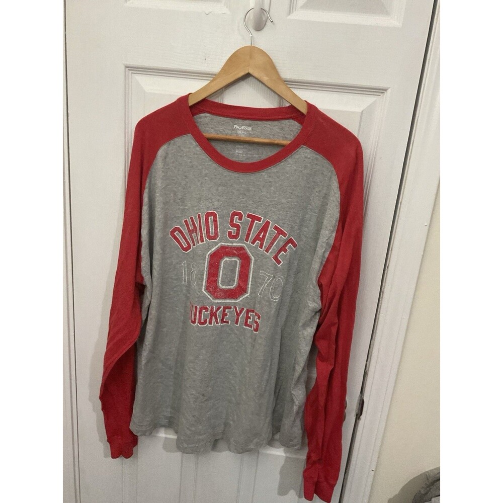 Ohio State Buckeyes Pro Edge Long Sleeve Shirt 2xl Red Gray NCAA